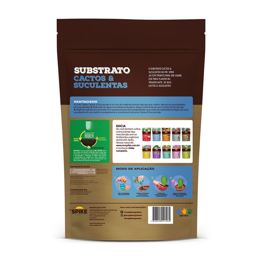 Substrato para Cactos & Suculentas Mr. Spike 1kg